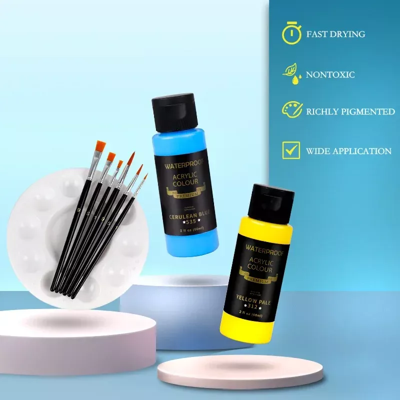 12-Color Acrylic Paint Set – Waterproof & Sun-resistant Pigment - Image 2