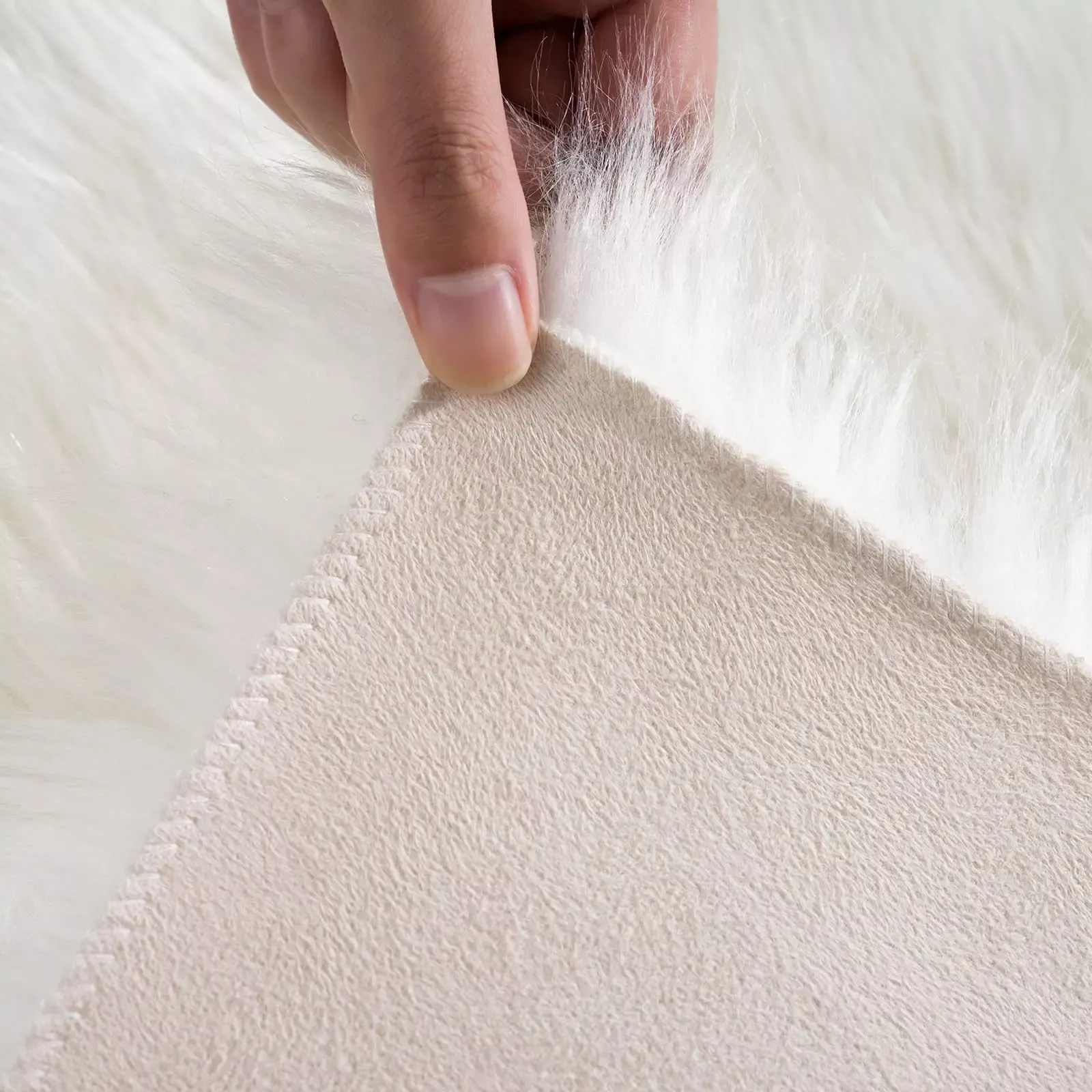 White Faux Sheepskin Fuzzy Rug - Image 5