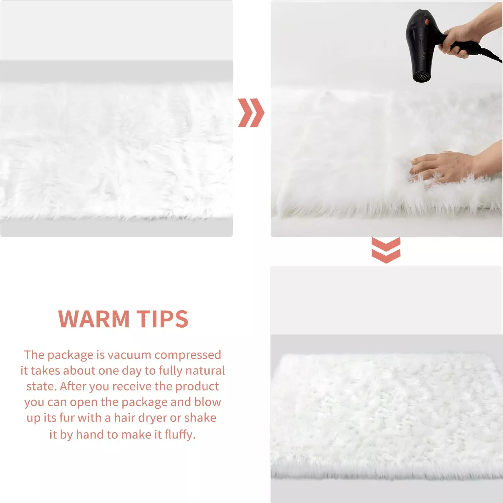 White Faux Sheepskin Fuzzy Rug - Image 6