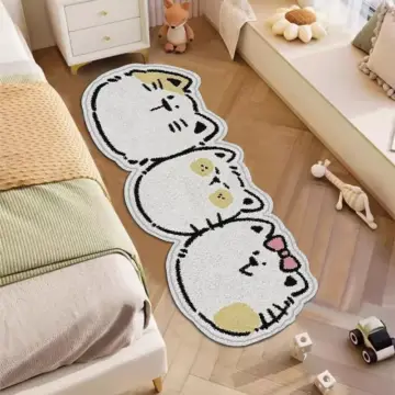 Cartoon Cat Plush Bedside Rug