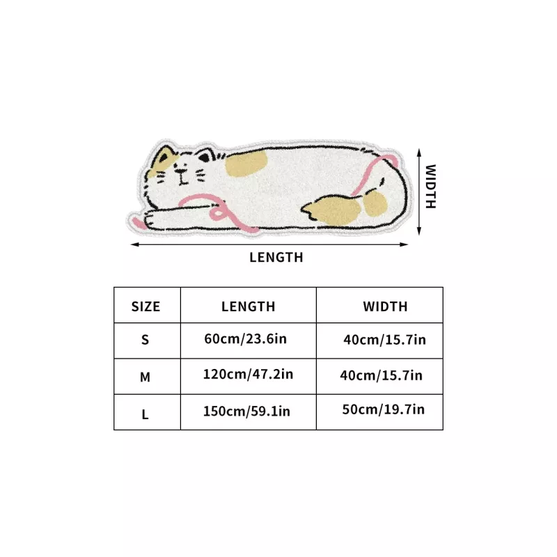 Cartoon Cat Plush Bedside Rug - Image 6