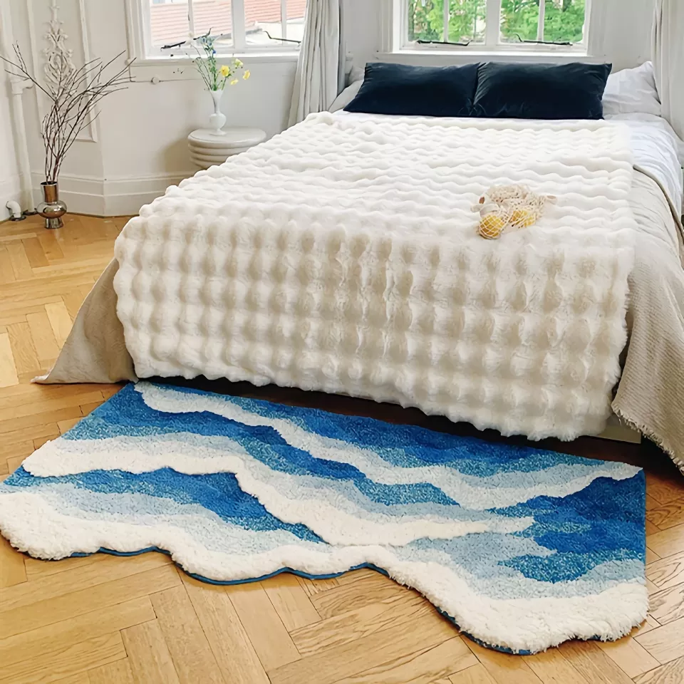 Fluffy Ocean Wave Rug for Bedroom and Living Room - Image 3