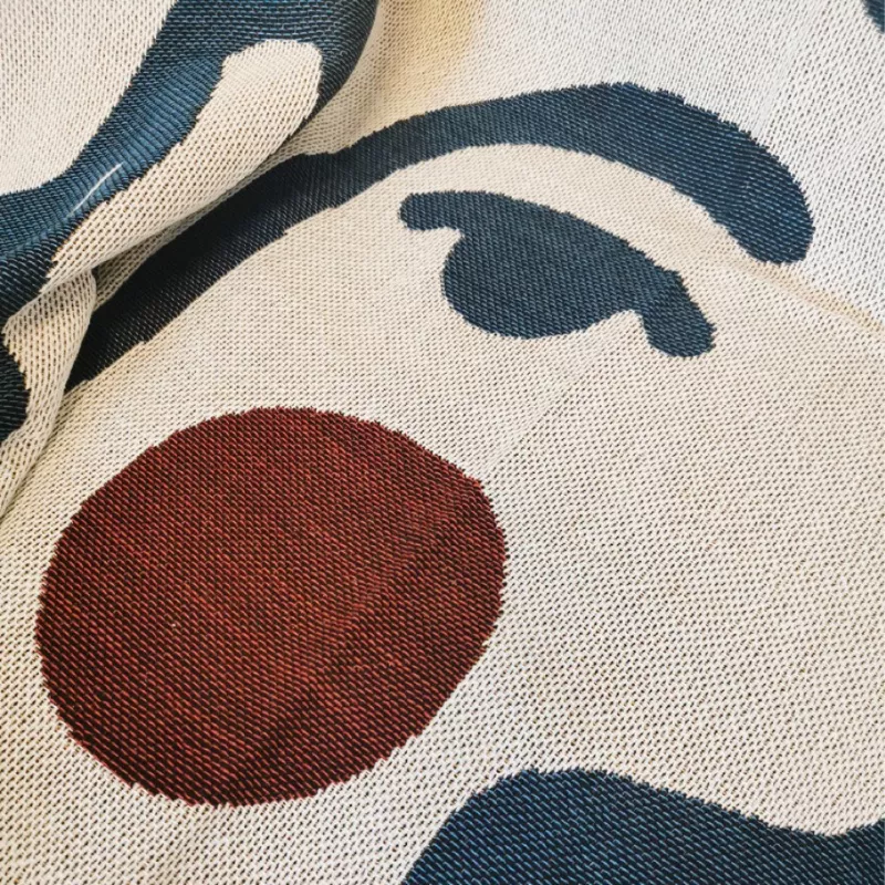 Abstract Line Art Throw Blanket - Soft Cotton Blend Tapestry, 51 x 71 inches - Image 7