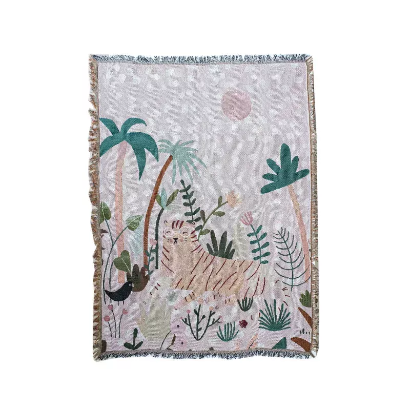 Pink Glasses Tiger Throw Blanket - Nordic Style Cartoon Home Decor & Picnic Mat 125x150cm - Image 6