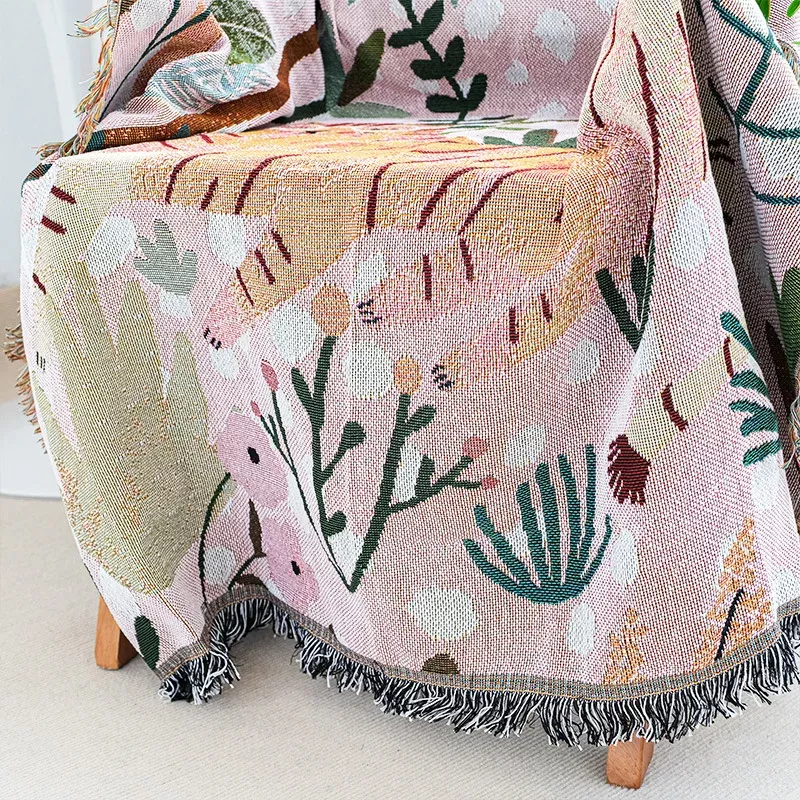 Pink Glasses Tiger Throw Blanket - Nordic Style Cartoon Home Decor & Picnic Mat 125x150cm - Image 5