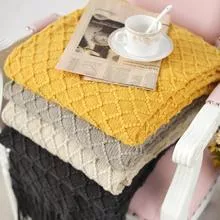 Knitted Throw Blanket with Tassels