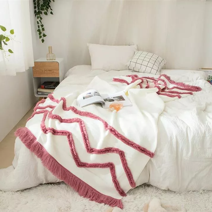 Soft Knit Tassel Throw Blanket - Image 3