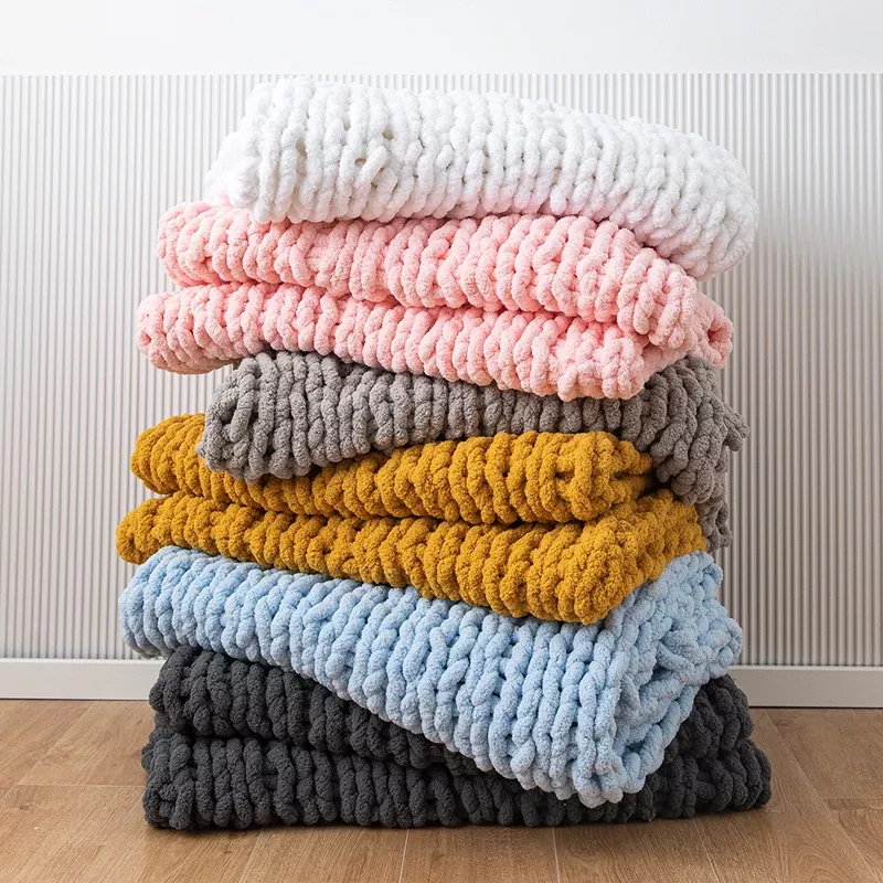 Soft Knit Throw Blanket for Home, Travel & Couch