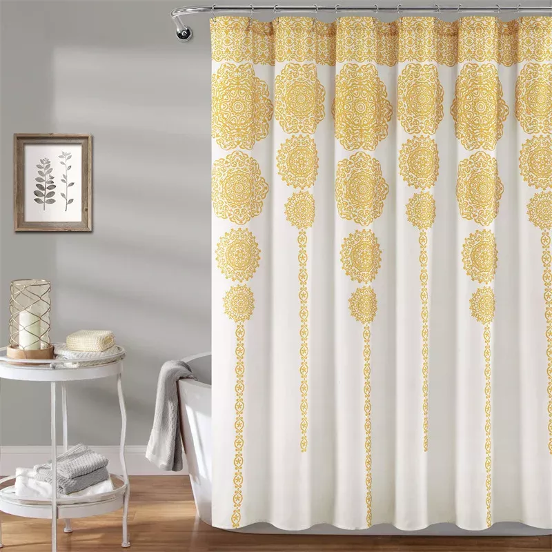 Boho Mandala Floral Shower Curtain Liner - Image 2