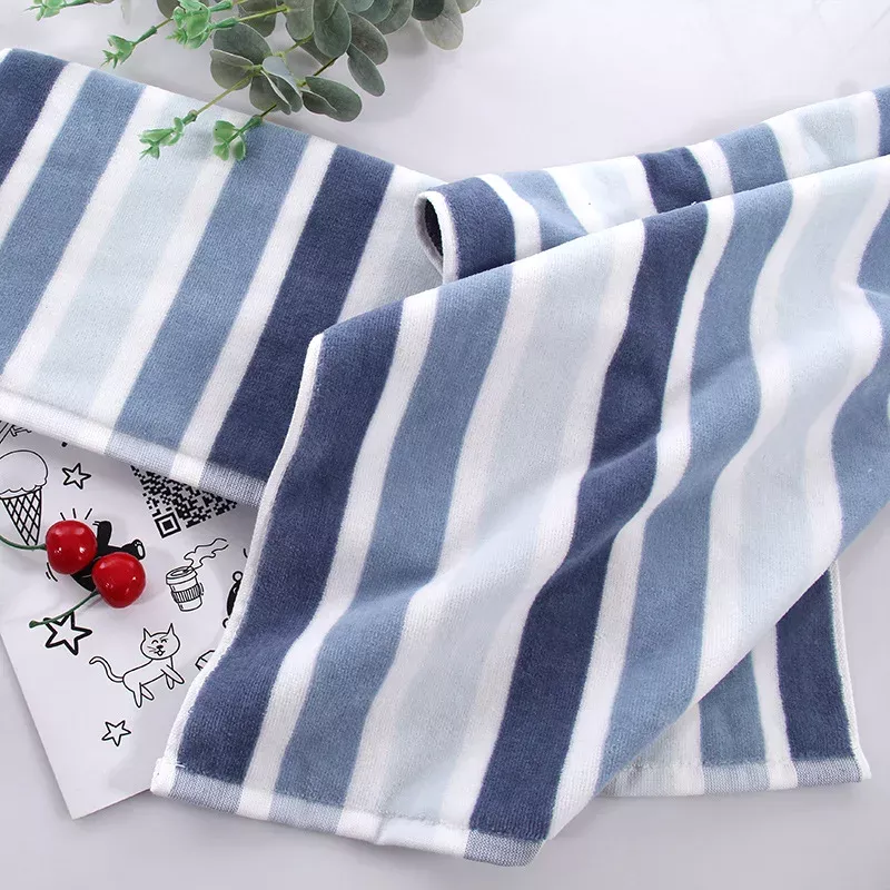 2-Piece Striped 100% Cotton Face Towel Set - Image 3