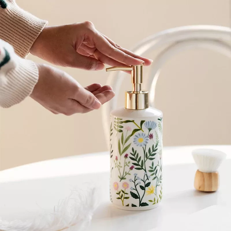 Elegant Ceramic Flower Soap Dispenser - Image 3