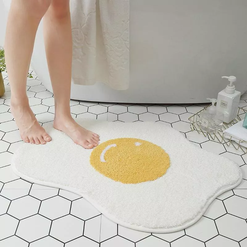 Cartoon Egg-Shaped Non-Slip Absorbent Floor Mat