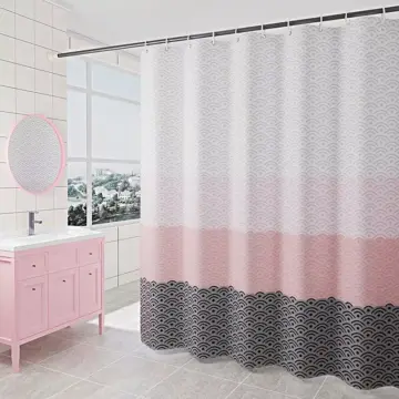 Pink Geometric Wifi Shower Curtain