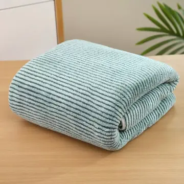 Soft Coral Fleece Striped Face Towel