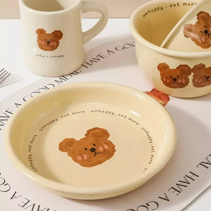 Adorable Korean Ceramic Bear Ramen & Salad Bowl - Image 4
