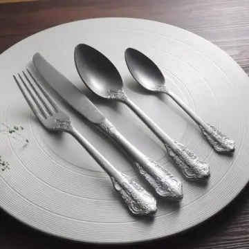 Vintage Hand-Carved Cutlery Set
