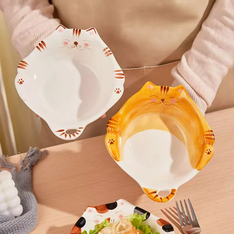 Charming Cat-Themed Ceramic Bowl - Image 5
