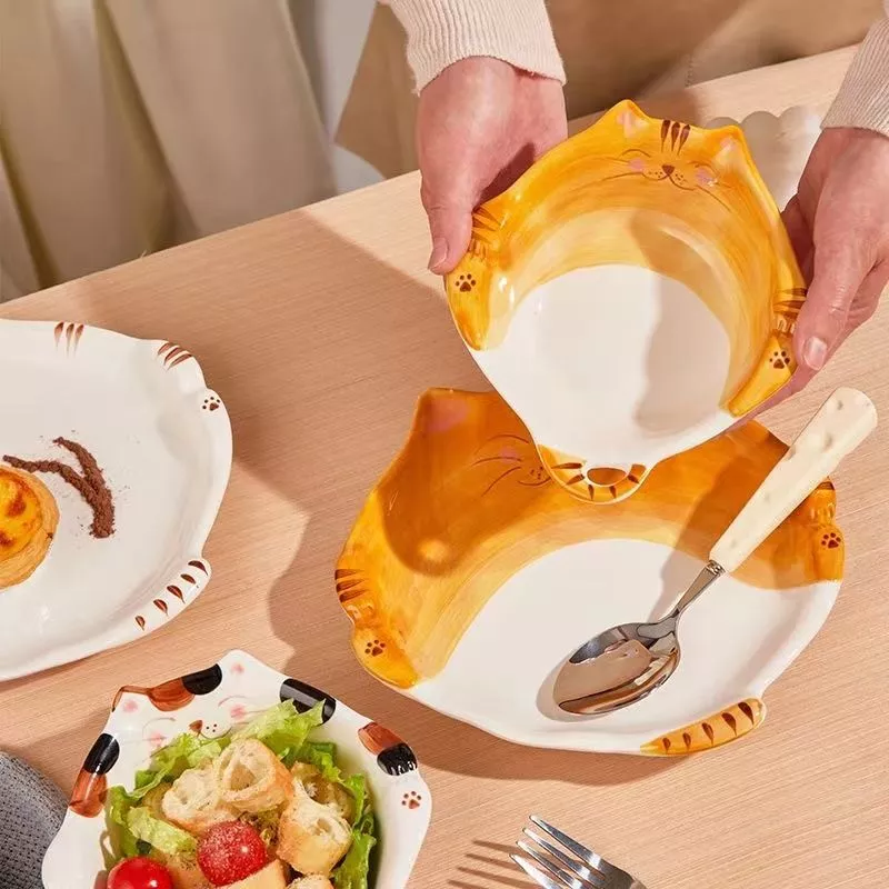 Charming Cat-Themed Ceramic Bowl - Image 2