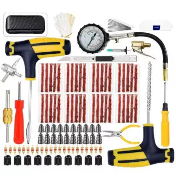 Professional Car Tire Repair Kit with Plug Tools and Tubeless Puncture Repair