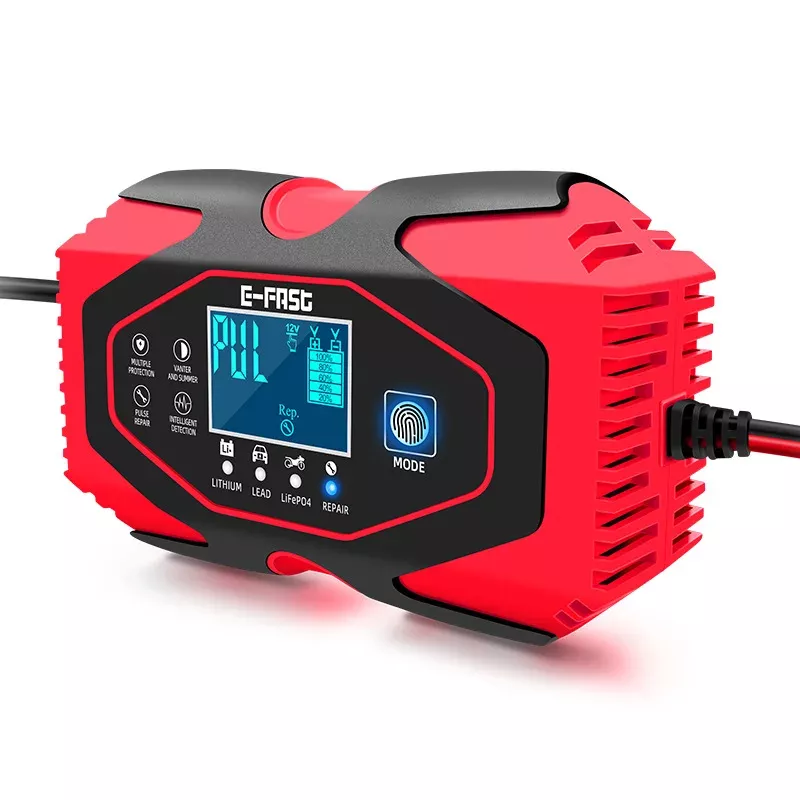 12V 6A Smart Pulse Repair Battery Charger with LCD Display for Cars & Motorcycles - Image 5