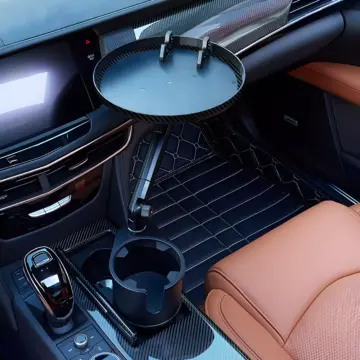 Portable Adjustable Car Cup Holder and Meal Tray with Expanded Table Design