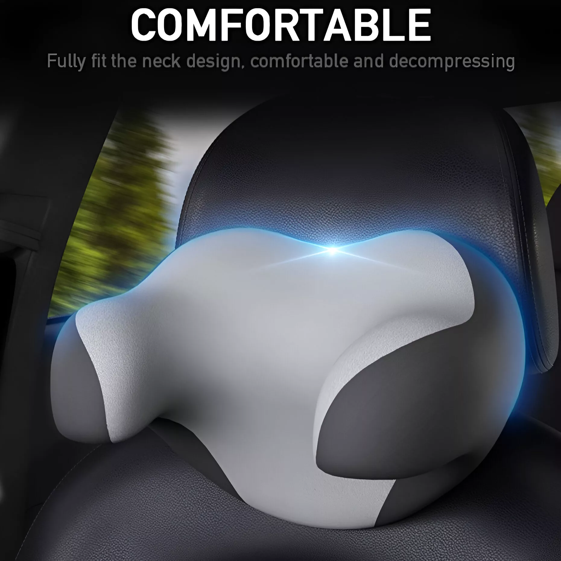 Car Seat Neck Support Pillow with Memory Foam – Ergonomic Travel Headrest - Image 2