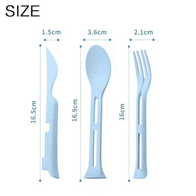 3PCS Portable Wheat Straw Cutlery Set – Travel-Friendly & Eco-Conscious - Image 7
