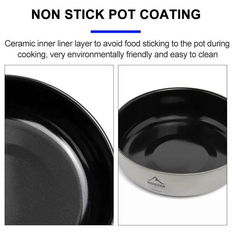 Ultra-light Titanium Camping Frying Pan Pot Plate - Image 2
