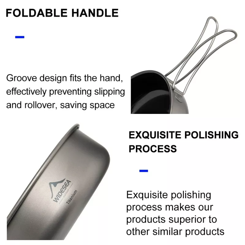 Ultra-light Titanium Camping Frying Pan Pot Plate - Image 3