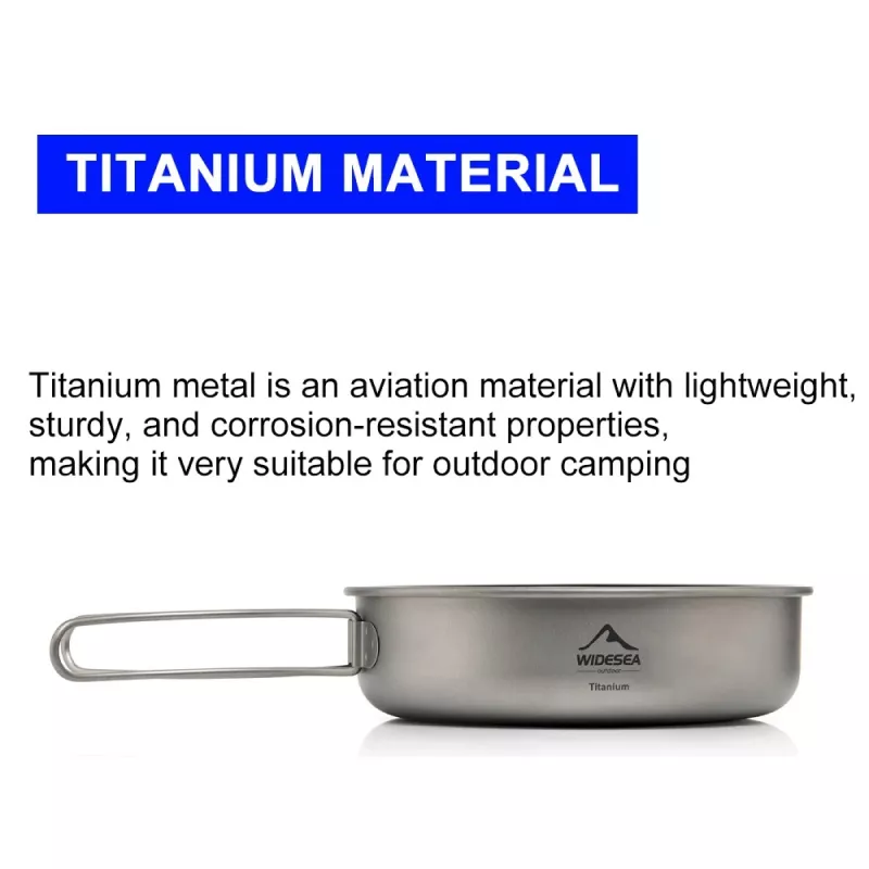 Ultra-light Titanium Camping Frying Pan Pot Plate - Image 4