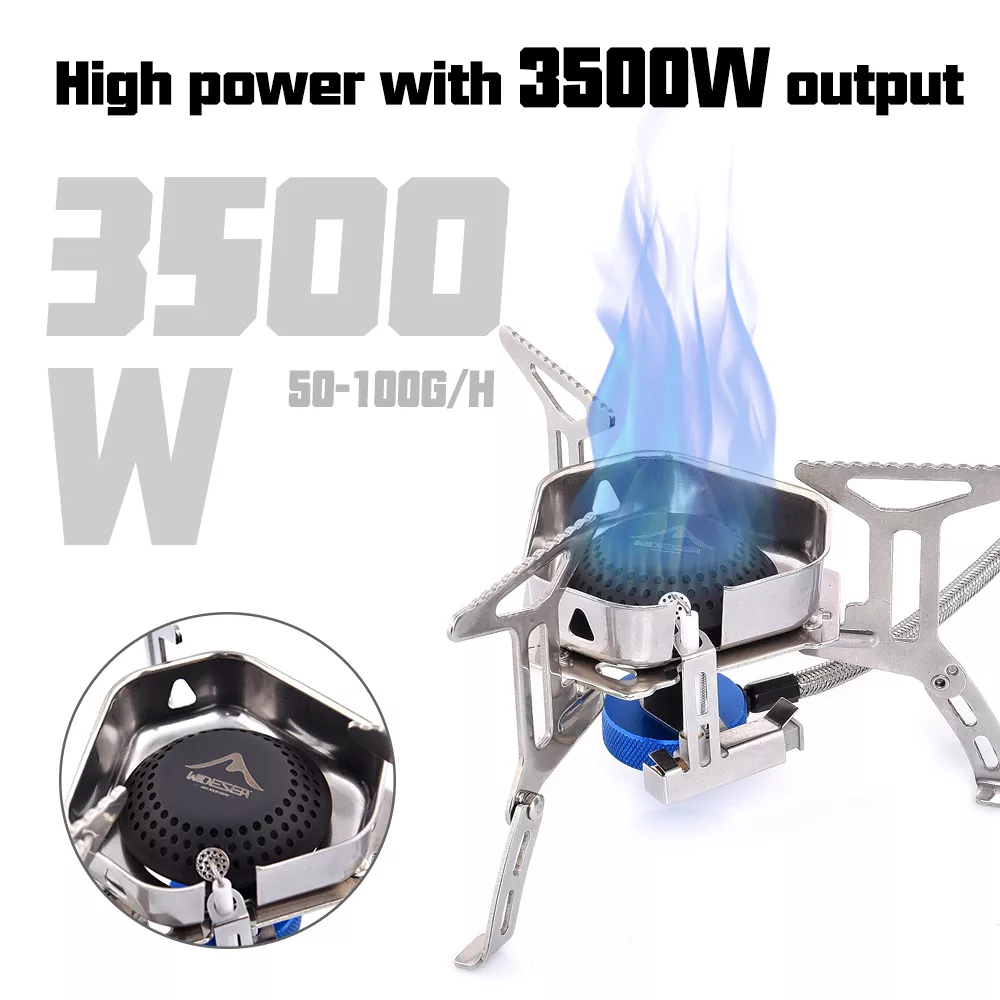 Portable Foldable Outdoor Camping Stove with 3500W Windproof Gas Burner - Image 4