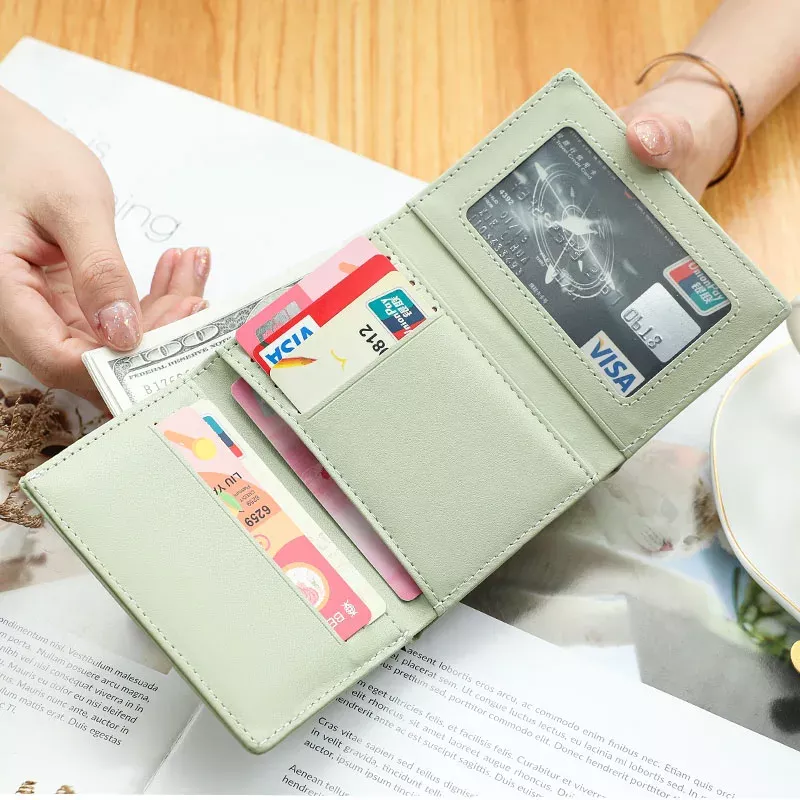 Stylish Short PU Leather Wallet for Women - Compact & High Capacity - Image 4
