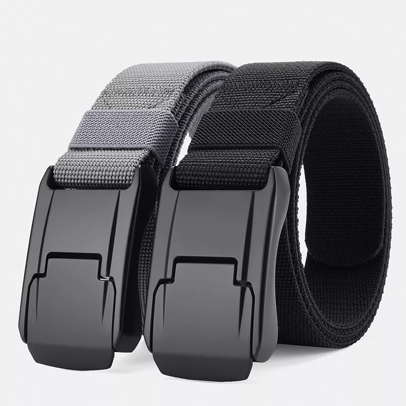 Men's Military Stretch Tactical Belt with Alloy Buckle - High Quality Nylon Army Canvas Outdoor Belt - Image 2
