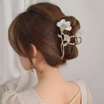 Elegant Ginkgo Biloba Hairpin - Geometric Metal Flower Claw Clip for Women
