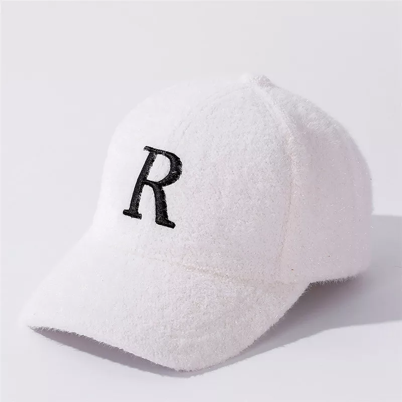 Cozy Winter Letter Embroidery Baseball Cap – Warm Casual Mink Plush Hat - Image 3