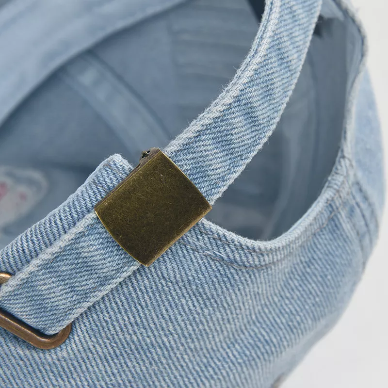 Butterfly Patchwork Denim Baseball Cap - Casual Adjustable Hat - Image 7