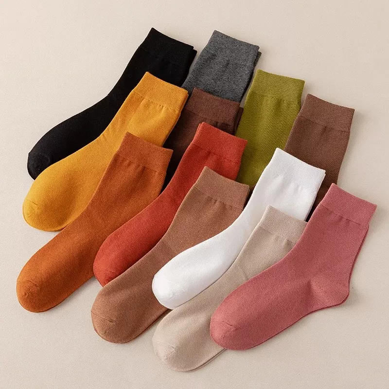 Women's Cotton Solid Color Socks