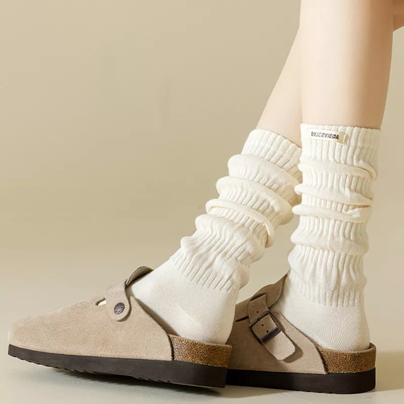 Chic Pleated Mid-Calf Socks - Image 7