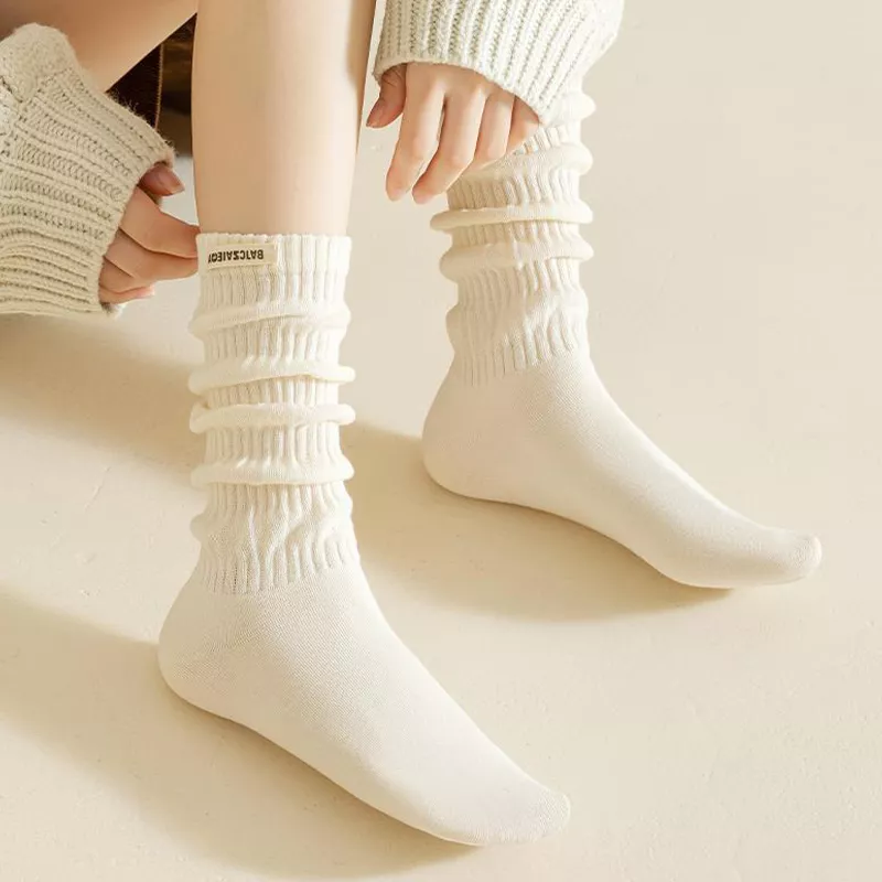 Chic Pleated Mid-Calf Socks - Image 6