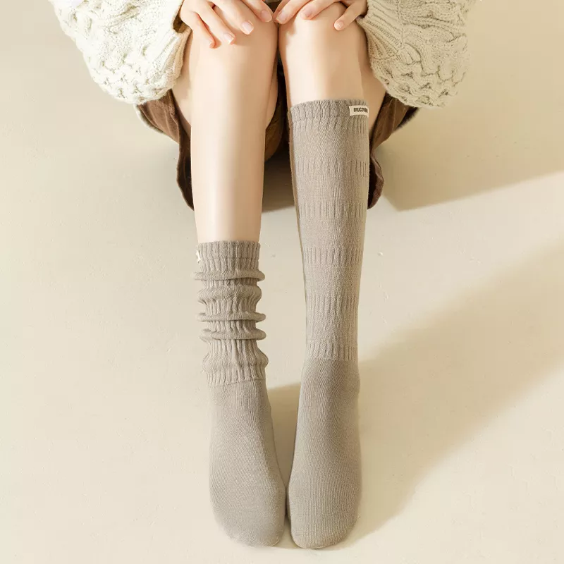 Chic Pleated Mid-Calf Socks - Image 2