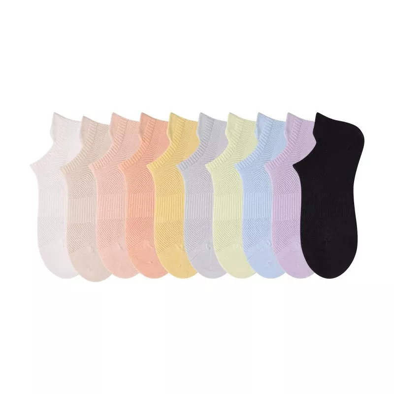 Breathable Cotton No-Show Ankle Socks for Women