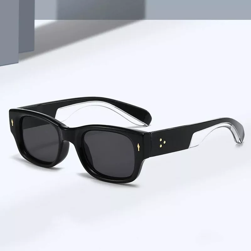 Square Candy Color Sunglasses with Rivets - Image 2