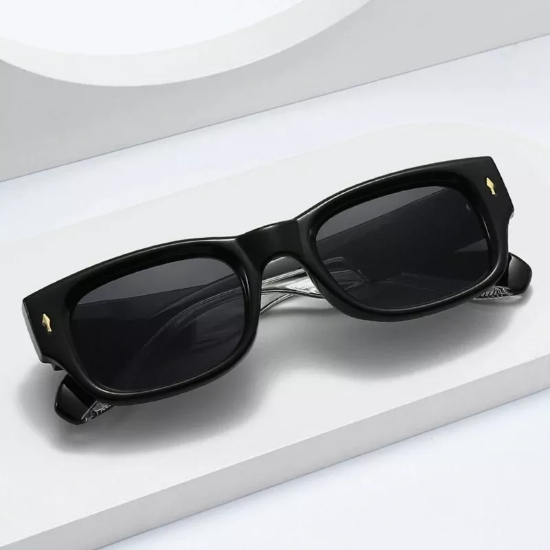 Square Candy Color Sunglasses with Rivets - Image 3