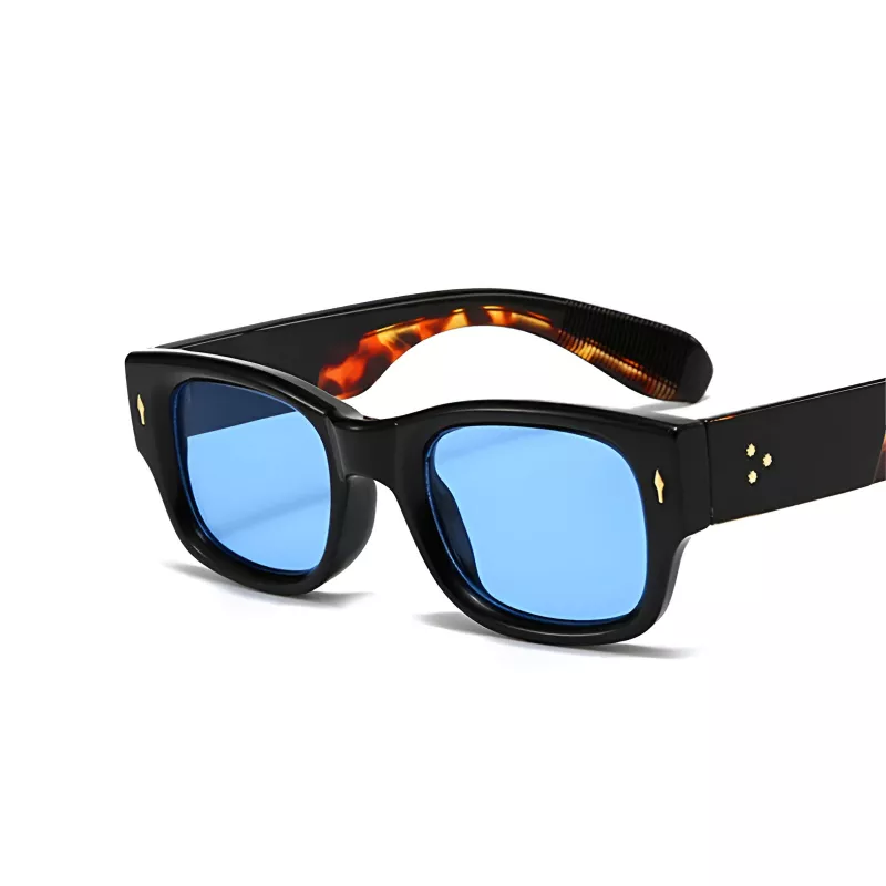 Square Candy Color Sunglasses with Rivets - Image 4
