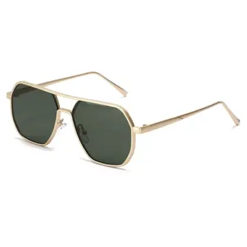 Retro Double Bridge Polygon Square Sunglasses
