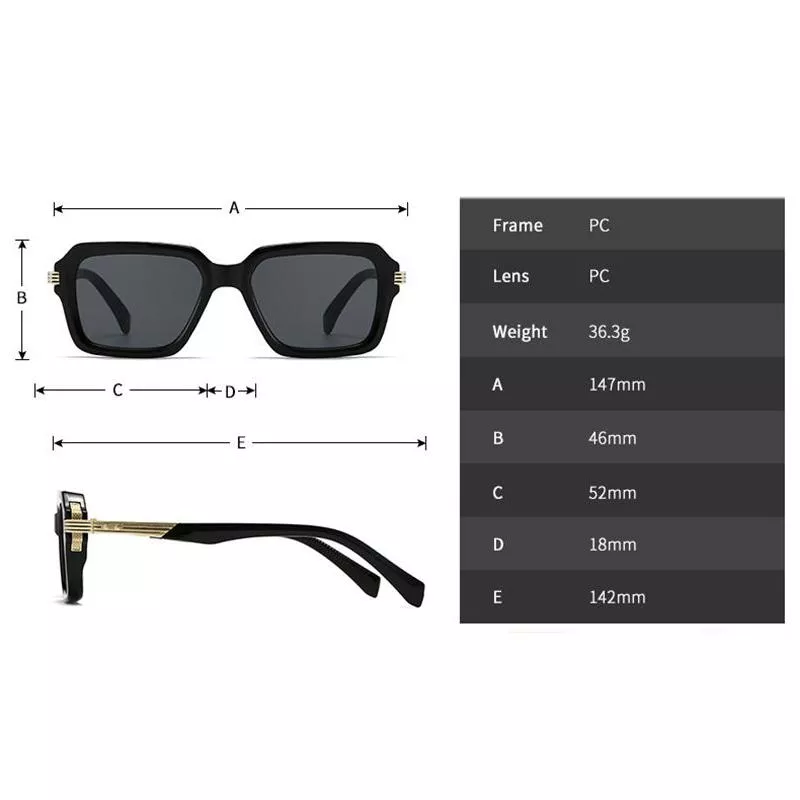 Retro Square Double Color Sunglasses with Gradient Lenses and UV400 Protection - Image 6