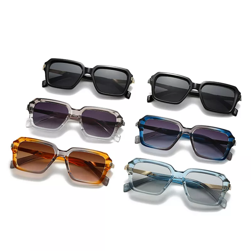 Retro Square Double Color Sunglasses with Gradient Lenses and UV400 Protection - Image 3