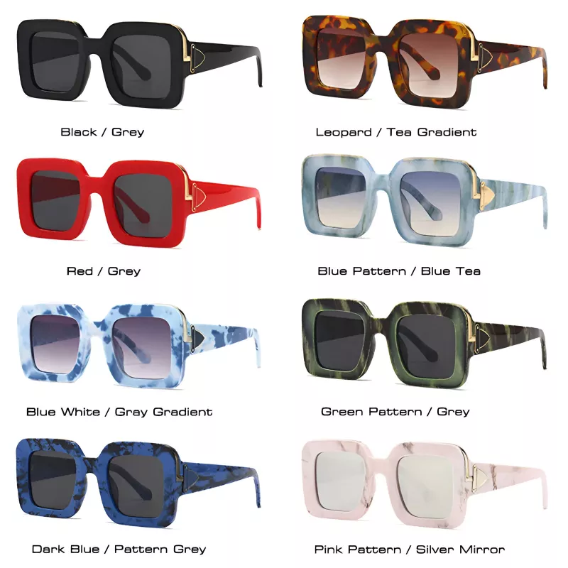 Luxury Retro Square Gradient Mirror Sunglasses - Image 2
