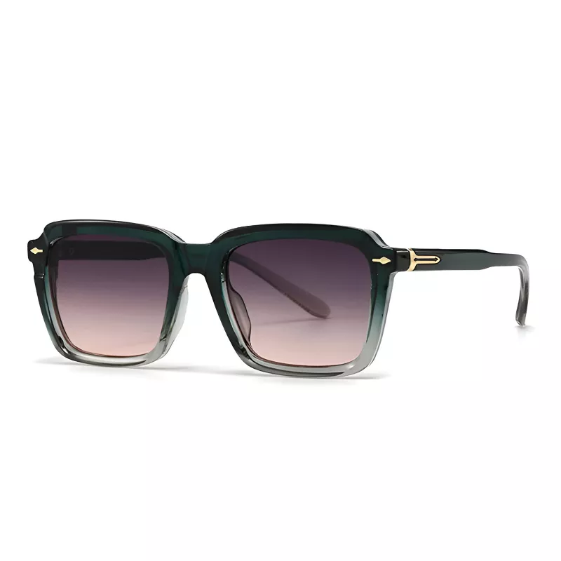 Vintage Square Gradient Sunglasses with Rivets - Image 7