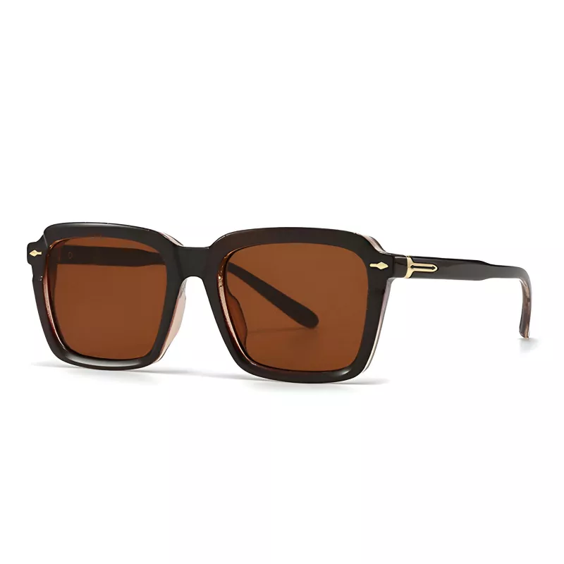 Vintage Square Gradient Sunglasses with Rivets - Image 6